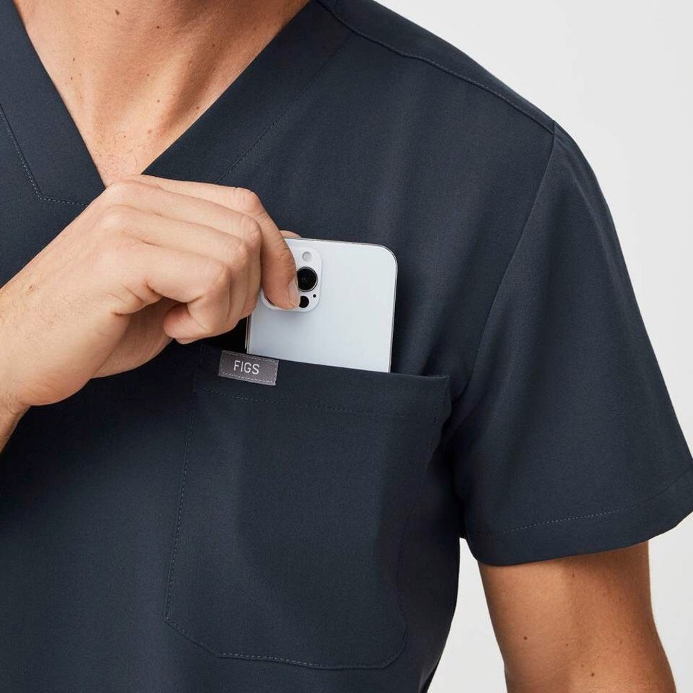 Figs men three pocket scrub top Charcoal XS